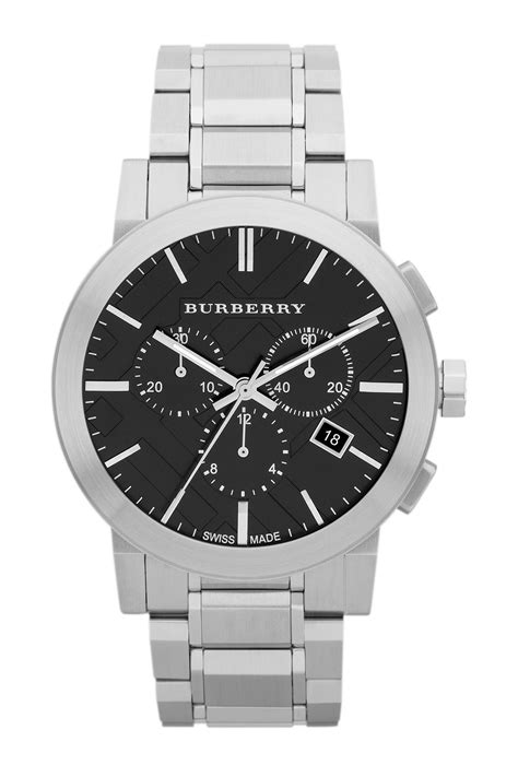 burberry men's the city swiss quartz bracelet watch 42mm|Burberry Men's Chronograph The City Silver Watch BU9900 from .